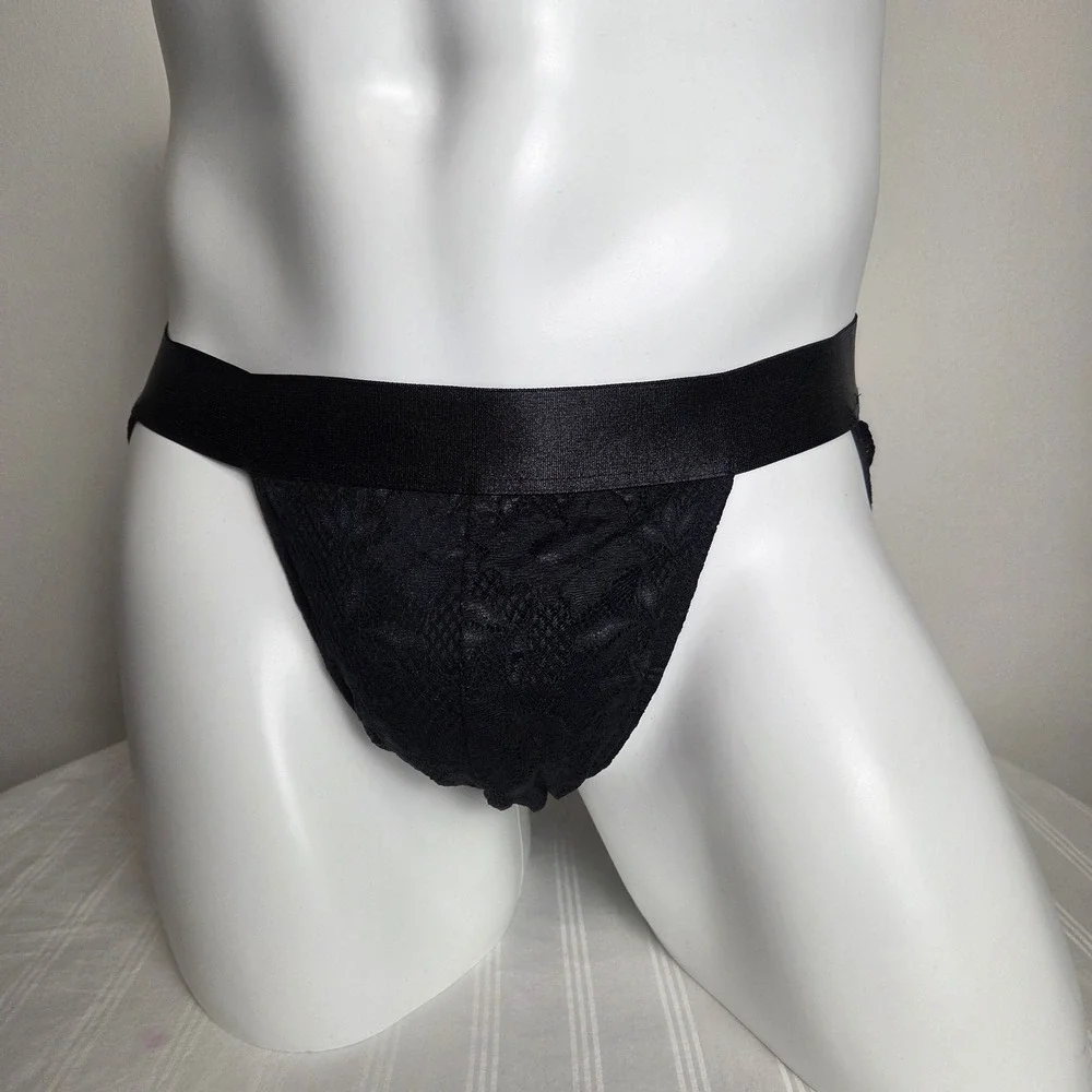 Cosabella Never Say Never Black Mid-Rise Lace Brief Soft Stretch Full Coverage